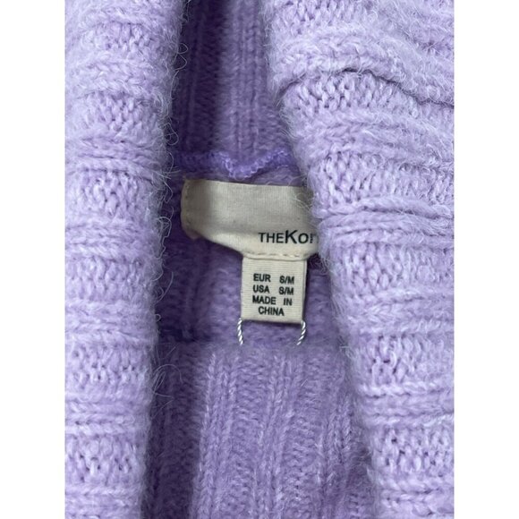 New The Korner Lavender Cable Knit Turtleneck Sweater S/M - Picture 3 of 4
